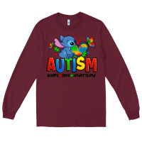 Burgundy autism stitch accept love understand Long Sleeve Tee - Zillion Design Studio