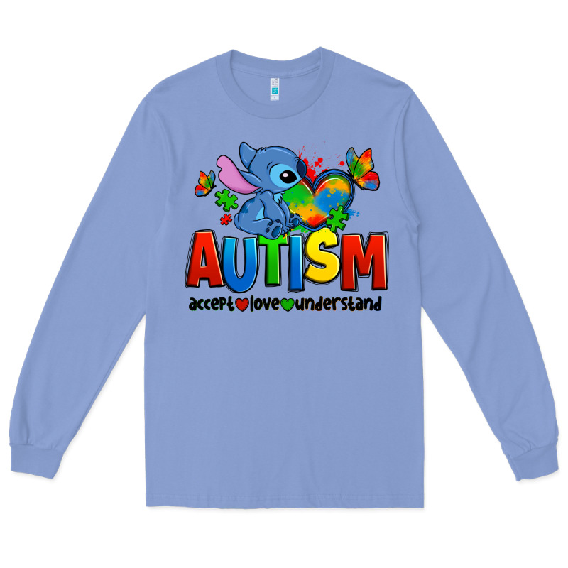 Autism Stitch Accept Love Understand Long Sleeve Tee by Zillion Design Studio | Teevron