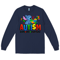 Navy autism stitch accept love understand Long Sleeve Tee - Zillion Design Studio