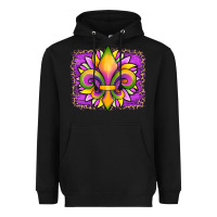 Black mardi gras fleur de lis sunflower leopard Heavyweight Hoodie - Artiststas