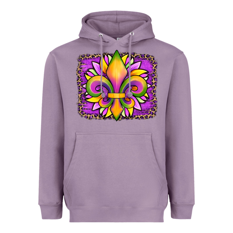 Mardi Gras Fleur De Lis Sunflower Leopard Heavyweight Hoodie by Artiststas | Teevron