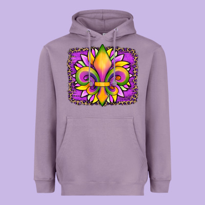 Mardi Gras Fleur De Lis Sunflower Leopard Heavyweight Hoodie Designed By Artiststas