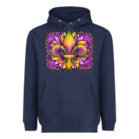 Navy mardi gras fleur de lis sunflower leopard Heavyweight Hoodie - Artiststas