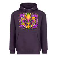 Plum mardi gras fleur de lis sunflower leopard Heavyweight Hoodie - Artiststas