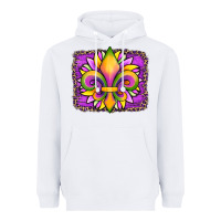 White mardi gras fleur de lis sunflower leopard Heavyweight Hoodie - Artiststas