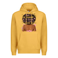 Mustard i love the woman i've become because i fought to b Premium Hoodie - MaliasSmallBusiness