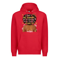 Red i love the woman i've become because i fought to b Premium Hoodie - MaliasSmallBusiness