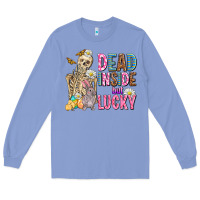 Colony Blue easter dead inside but lucky  with skeleton Long Sleeve Tee - AdoDesignShop