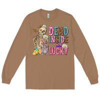 Toasted Coconut easter dead inside but lucky  with skeleton Long Sleeve Tee - AdoDesignShop