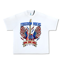 White freedom rocks make some noise Urban Heavy Tee - texasbilliewilder