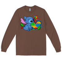 Chestnut autism stitch heart Long Sleeve Tee - Zillion Design Studio