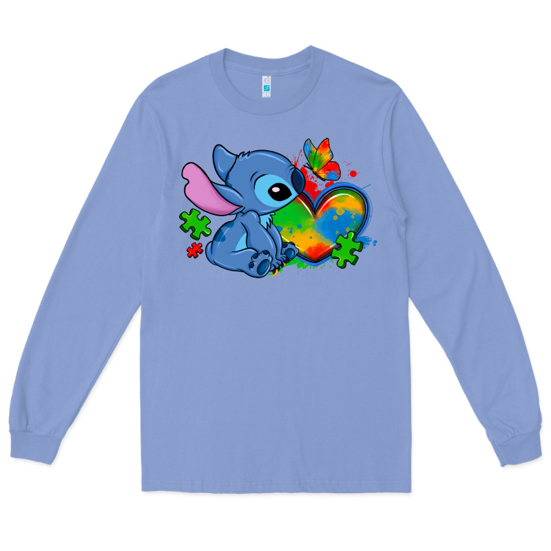 Autism Stitch Heart Long Sleeve Tee by Zillion Design Studio | Teevron