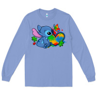 Colony Blue autism stitch heart Long Sleeve Tee - Zillion Design Studio