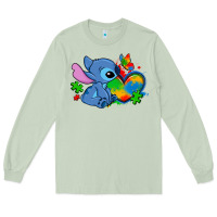 Matcha autism stitch heart Long Sleeve Tee - Zillion Design Studio