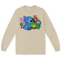 Mushroom autism stitch heart Long Sleeve Tee - Zillion Design Studio