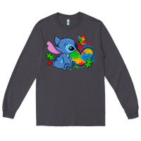 Smoke autism stitch heart Long Sleeve Tee - Zillion Design Studio