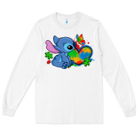 White autism stitch heart Long Sleeve Tee - Zillion Design Studio