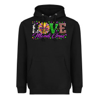 Black love mardi gras fleur de lis sunflower leopard and beads Heavyweight Hoodie - Artiststas