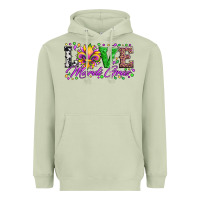 Matcha love mardi gras fleur de lis sunflower leopard and beads Heavyweight Hoodie - Artiststas