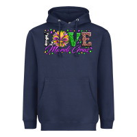Navy love mardi gras fleur de lis sunflower leopard and beads Heavyweight Hoodie - Artiststas