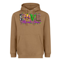 Love Mardi Gras Fleur De Lis Sunflower Leopard And Beads Heavyweight Hoodie | Teevron
