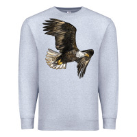 Heather Grey White Headed Eagle Premium Sweatshirt - LillyAllenDesigns