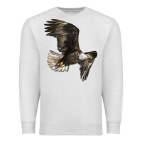 Oatmeal Heather White Headed Eagle Premium Sweatshirt - LillyAllenDesigns
