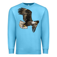 Ocean Blue White Headed Eagle Premium Sweatshirt - LillyAllenDesigns