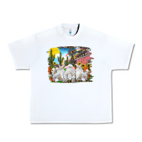 White easter farm with bunnies Urban Heavy Tee - RanaPortraitStore