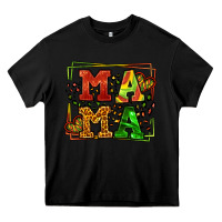 Black juneteenth leopard frame mama Mother's Day Heavy Core Tee - LillyAllenDesigns