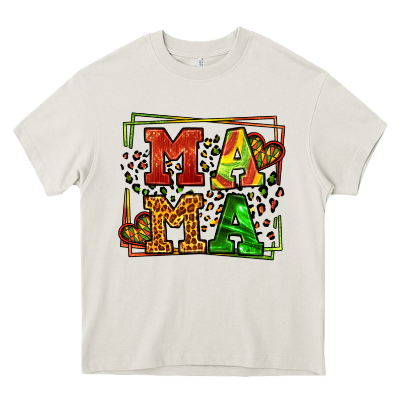 Juneteenth Leopard Frame Mama Mother's Day Heavy Core Tee by LillyAllenDesigns | Teevron