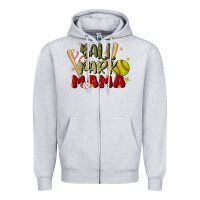 Heather Grey ballpark mama Zipper Hoodie - JahusDesignShop