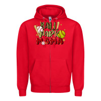 Red ballpark mama Zipper Hoodie - JahusDesignShop