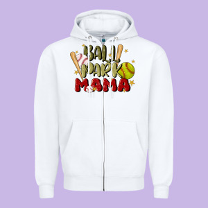 Ballpark Mama Zipper Hoodie Designed By Jahusdesignshop