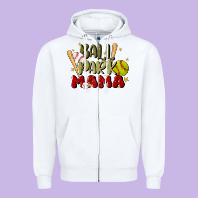 Ballpark Mama Zipper Hoodie Designed By Jahusdesignshop