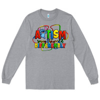 Heather Grey autism stitch seeing the world differently Long Sleeve Tee - Zillion Design Studio