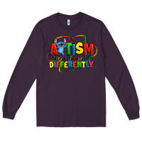 Plum autism stitch seeing the world differently Long Sleeve Tee - Zillion Design Studio