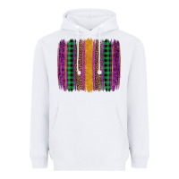 White mardi gras western brush stroke Heavyweight Hoodie - Artiststas