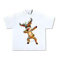 White dabbing deer Urban Heavy Tee - Zillion Design Studio