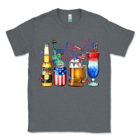 Charcoal Heather 4th of July American drinks Classic Tee - Neo Western