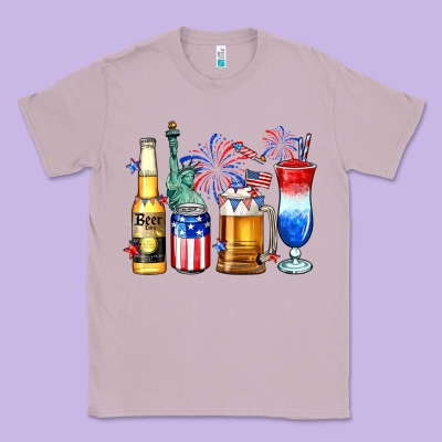 4th Of July American Drinks Classic Tee Designed By Neo Western