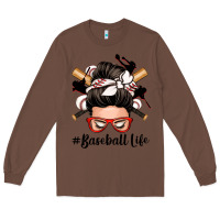 Chestnut baseball life messy bun Long Sleeve Tee - Zillion Design Studio