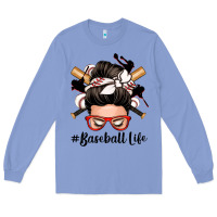 Colony Blue baseball life messy bun Long Sleeve Tee - Zillion Design Studio