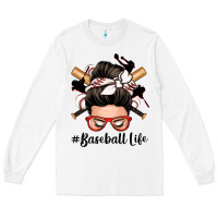 White baseball life messy bun Long Sleeve Tee - Zillion Design Studio