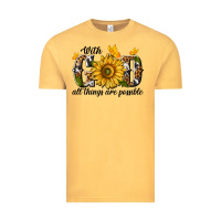 Vintage Mustard with god all things are possible Vintage Tee - texasbilliewilder