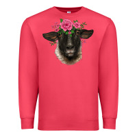 Cardinal suffolk ewe sheep with floral headdress Premium Sweatshirt - BarkalooDesign
