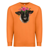 Carrot suffolk ewe sheep with floral headdress Premium Sweatshirt - BarkalooDesign