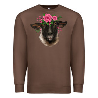 Chestnut suffolk ewe sheep with floral headdress Premium Sweatshirt - BarkalooDesign