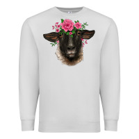 Dove Grey suffolk ewe sheep with floral headdress Premium Sweatshirt - BarkalooDesign