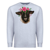 Heather Grey suffolk ewe sheep with floral headdress Premium Sweatshirt - BarkalooDesign